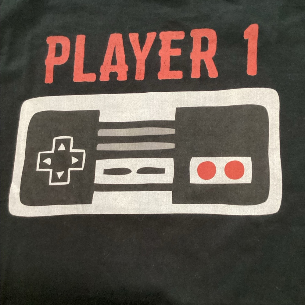 Port and Company Player 1 Gaming Tee - Black and Red size medium #hp